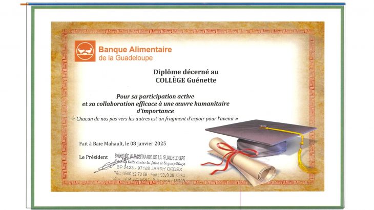 Diplome Banque Alimentaire